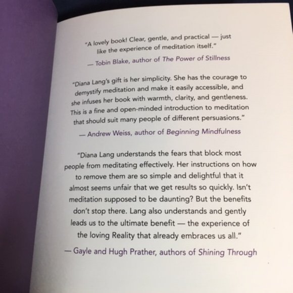 NEW Opening to Meditation Diana Lang 2004 Book & CD - Picture 5 of 5